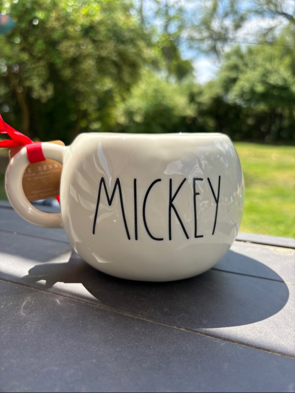 Rae Dunn Mickey Mouse 3D Ceramic Mug - Cream with Black Face - Picture 2 of 3
